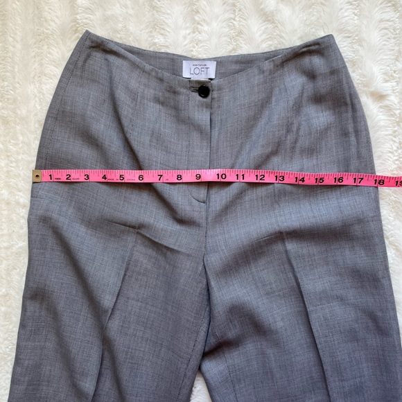 LOFT High Waisted Wide Leg Wool Silk Blend Trouser Pant sz 4 - Picture 3 of 10